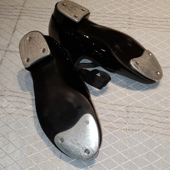 πHPπTap Dance Shoes Mary Jane Low-heel Girls Kids EUC Black Made in USA - Picture 6 of 11